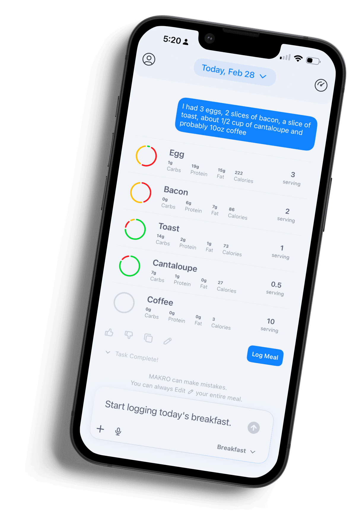 Makro app screenshot